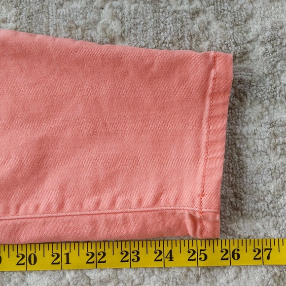 Royalty Double Button Ankle Cropped Pants 8 Orange Peach - Picture 15 of 16